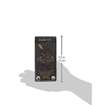 Green & Black's Organic 70% Dark Chocolate Bars, Pack of 6
