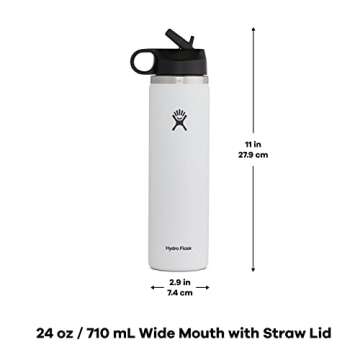 Hydro Flask 24 oz Wide Mouth Straw Lid Black