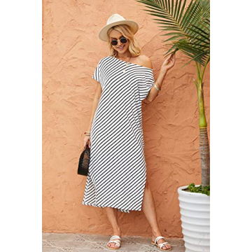 Kidsform Striped Irregular Maxi Dress for Women