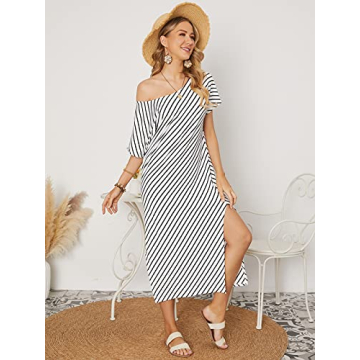 Kidsform Striped Irregular Maxi Dress for Women