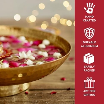 Elegant Hammered Aluminum Round Urli for Home Decor