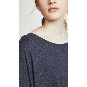 Eberjey Women's Heather Cotton Blend Slouchy Top, Indigo sea, Small