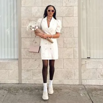 JENN ARDOR Chunky Block Heel Loafers for Women Closed Round Toe Platform Pumps Slip On Dress Shoes Wedding Party Office Lady Shoes, Beige-Suede, 8