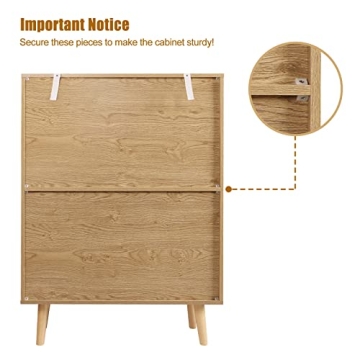 Anmytek Rattan Cabinet Elegant Bohemian Sideboard Storage