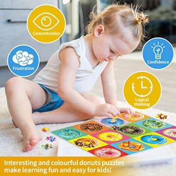 fishwisdom 100 Piece Donuts Jigsaw Puzzle for Kids Teens Age 4-8 Gift Family Time (Donuts)