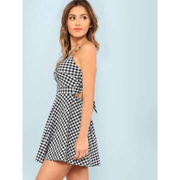 Floerns Women's Boho Floral Print Twist Front Mini Dress