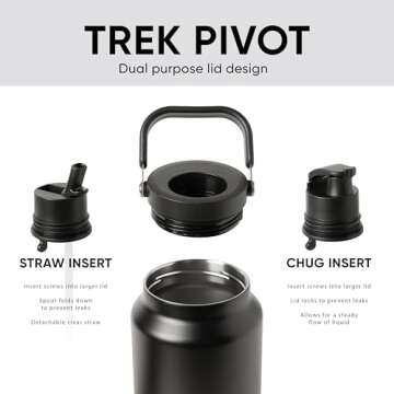 Simple Modern Trek Pivot | Half Gallon Water Bottle Jug with Handle & Boot | Interchangeable Straw &...