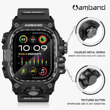 amBand Rugged Cover for Apple Watch Ultra 49mm - Matte Black