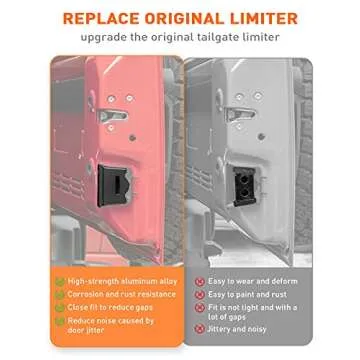 Savadicar TL01 Tailgate Limiter for Jeep Wrangler 2007-2018