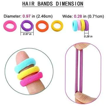 SYGY 100Pcs Baby Hair Ties for Girls, Cotton Toddlers Hair Ties for Kids, Small Seamless Hair Ties Hair Bands, Multicolor Elastic Hair Bands, Soft Hair Accessories Ponytail Holder