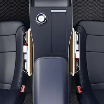 Wanfuder Car Seat Gap Filler Leather Car Seat Organizer and Storage Car Accessories for Women - Front Seats Car Adjustable Gap Filler for Phones, Glasses, Keys, Cards