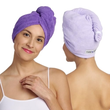 Turbie Twist 2-Pack Microfiber Hair Towel for Beauty, Travel, Gifting - Hair Wrap Turban for Straigh...