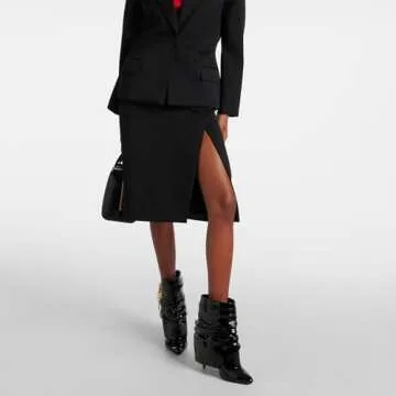 THESHY Women's Fold Over Stiletto Ankle Boots Pointed Toe Lock Mid Calf Shark Bootie Pull on Fashion Party Winter Boots for Women