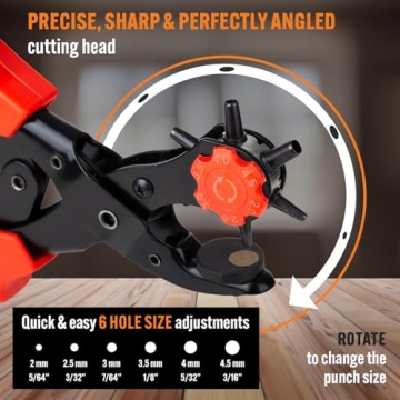 Adjustable Leather Hole Punch Tool for DIY Belts and Crafts