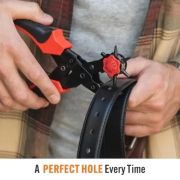 Adjustable Leather Hole Punch Tool for DIY Belts and Crafts