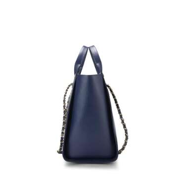 Chanel, Pre-Loved Blue Caviar Studded Deauville Shopper Small, Blue