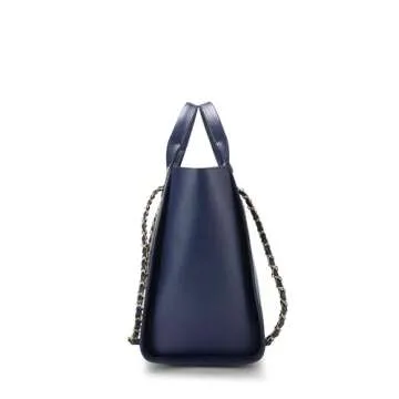 Chanel, Pre-Loved Blue Caviar Studded Deauville Shopper Small, Blue