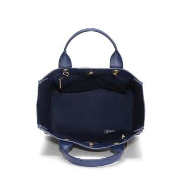 Chanel, Pre-Loved Blue Caviar Studded Deauville Shopper Small, Blue