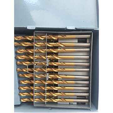 LLDSIMEX 60 Piece 1#-60# Titanium Nitride Coated Numbered Drill Bit Set High Speed Steel (0.228" - 0...