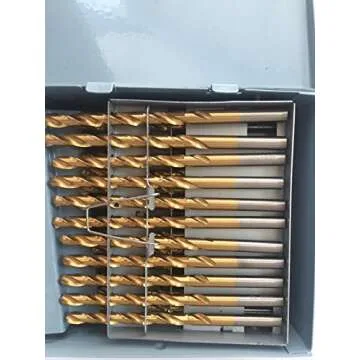 LLDSIMEX 60 Piece 1#-60# Titanium Nitride Coated Numbered Drill Bit Set High Speed Steel (0.228" - 0...