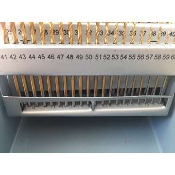 LLDSIMEX 60 Piece 1#-60# Titanium Nitride Coated Numbered Drill Bit Set High Speed Steel (0.228" - 0.040")