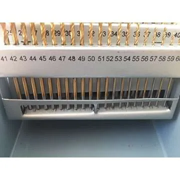 LLDSIMEX 60 Piece 1#-60# Titanium Nitride Coated Numbered Drill Bit Set High Speed Steel (0.228" - 0.040")