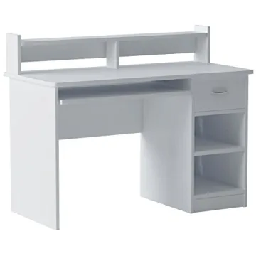 OneSpace Essential Computer Desk with Keyboard Shelf, Elegant Design for Home & Office
