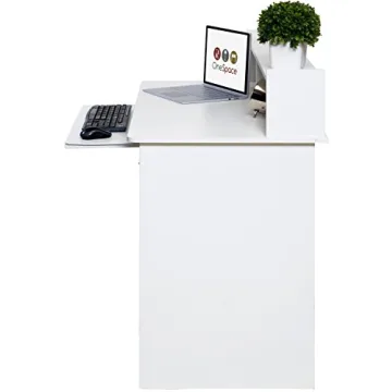 OneSpace Essential Computer Desk with Keyboard Shelf, Elegant Design for Home & Office