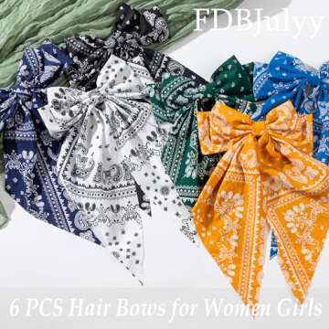 Nonslip Hair Bows Claw Clips - 6 PCS Bow-Knot Clips