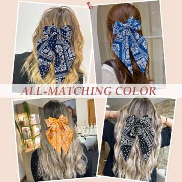 Nonslip Hair Bows Claw Clips - 6 PCS Bow-Knot Clips