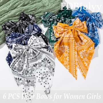 Nonslip Hair Bows Claw Clips - 6 PCS Bow-Knot Clips