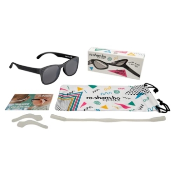 ROSHAMBO Unbreakable Baby Sunglasses with Strap BPA-free – Girls Boys 0-24 months Infants – Polarized Lens, Assembled in USA, Bueller