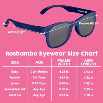 ROSHAMBO Unbreakable Baby Sunglasses with Strap BPA-free – Girls Boys 0-24 months Infants – Polarized Lens, Assembled in USA, Bueller