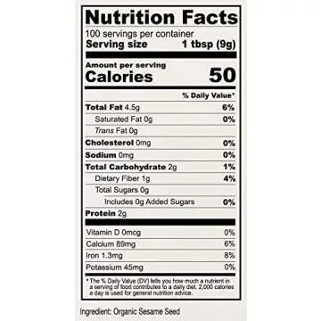 Anthony's Organic Hulled Sesame Seeds, 2 lb, White, Raw, Gluten Free, Non GMO, Keto Friendly