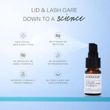 Avenova Eyelid and Eyelash Cleanser Spray - Pure Hypochlorous Acid, Gentle Everyday Lash Cleanser For Eye Irritation, 20mL (0.68oz)