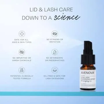Avenova Eyelid and Eyelash Cleanser Spray - Pure Hypochlorous Acid, Gentle Everyday Lash Cleanser For Eye Irritation, 20mL (0.68oz)