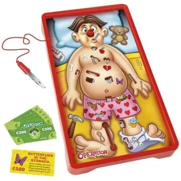 Hasbro Gaming Classic Operation Game, Electronic Board Game with Cards, Indoor Game for Kids Ages 6 and Up