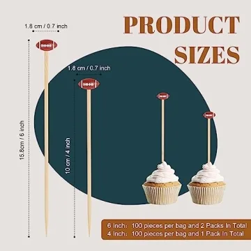 Bokon Football Cocktail Picks 300 Pcs for Parties