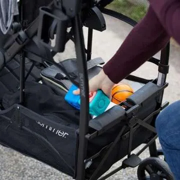 Summer Infant 3Dlite Tandem Folding Lightweight Back to Back Double Stroller with 5-Point Safety Harness for Infants and Toddlers, Black