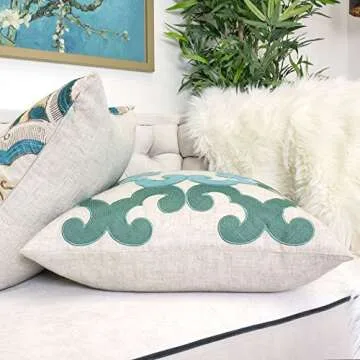 Elegant Applique Throw Pillow Cover for Cozy Living Spaces