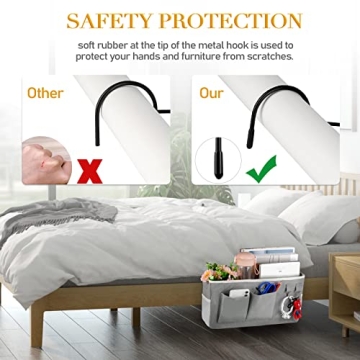 Ozzptuu Bedside Storage Caddy for Headboards and Dorms