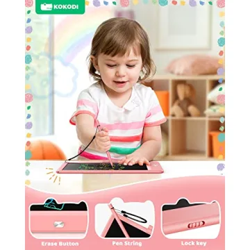 KOKODI 10 Inch LCD Writing Tablet for Kids Colorful Doodle Board