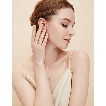 EAMTI 3mm 925 Sterling Silver Wedding Band Round Cubic Zirconia Full Eternity Stackable Engagement Ring for Women Size 3-13