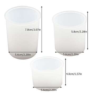 3PCS Tealight Holder Mold Votive Candle Holder Resin Mold Cylinder Silicone Mould DIY Epoxy Resin Cr...