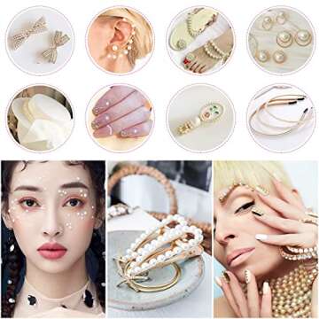 Mckanti 10000pcs Flat Back Pearls Half Round Pearl Beads Flatback Loose Beads for Crafts DIY Phone Nail Making (2mm/3mm/4mm/5mm/6mm/8mm/10mm) White