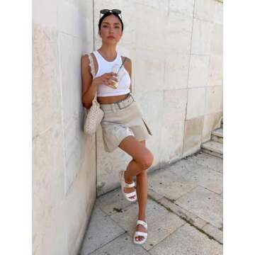 Coutgo Women's Platform Sandals - Comfortable & Stylish Double Strap Beach Sandals for Summer