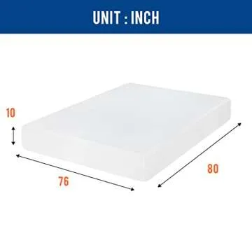 King Mattress 10 Inch Gel Memory Foam Mattress - Cool Sleep & Pressure Relief