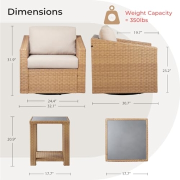 Buy CHITA Wicker Patio Bistro Set - Stylish Outdoor Comfort