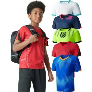 Boys Athletic Shirts Pack - Youth Short Sleeve Tees