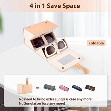 Muf Travel Sunglass Organizer - Stylish 4-Slot Case